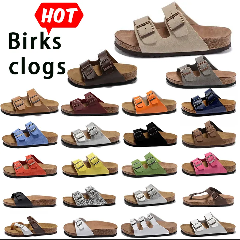 projektant Birks Sandals Ston Sandal Platform Platforma Birks Boston Clogs Mężczyźni Kobiety Slipper Miękkie luksusowe Sandały Sandały zamszowe skórzane paski Buty na zewnątrz rozmiar 35-46