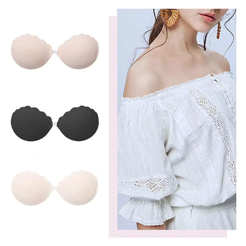 Coussin d'allaitement Sexy Femmes Invisible Adhésif Silicone Soutien-Gorge 34 Coupe Lift Up Auto Poitrine Autocollants Sans Bretelles Avant Boucle Push Pétales Pads 230614