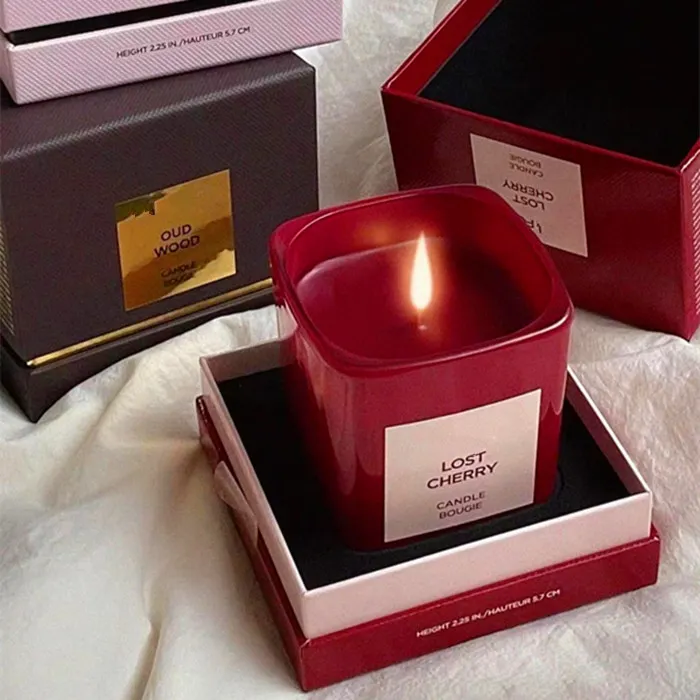 Candele profumate all'incenso Profumo LOST CHERRY FABULOUS VANILLE OUD WOOD SOLEIL BLANC Candela profumata Bougie Parfume London Long Smell Wax Fragrance Top Quality