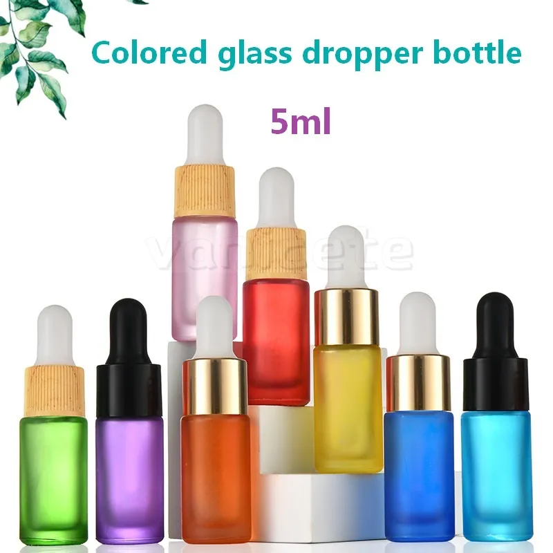 Frasco conta-gotas de vidro colorido Frasco cosmético com ponta de borracha Dividir frasco cosmético portátil frasco vazio T9I002345