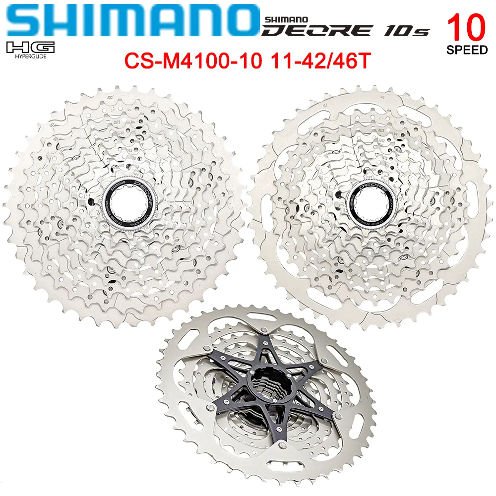 Cykelfria kedja kedjor Shimano Deore 10 hastighetskassett Sprocket MTB CSM410010 1142T 10V FreeWheel Mountain Bicycle Flywheel Original delar 230614