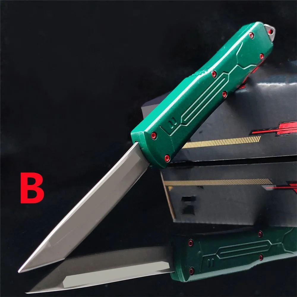 High Quality Multi Functional Auto Knife Bounty Hunter Double Action Tactical Pocket EDC Custom Outdoor Tools 440C Blade zinc alloy Handle D2 MT BM