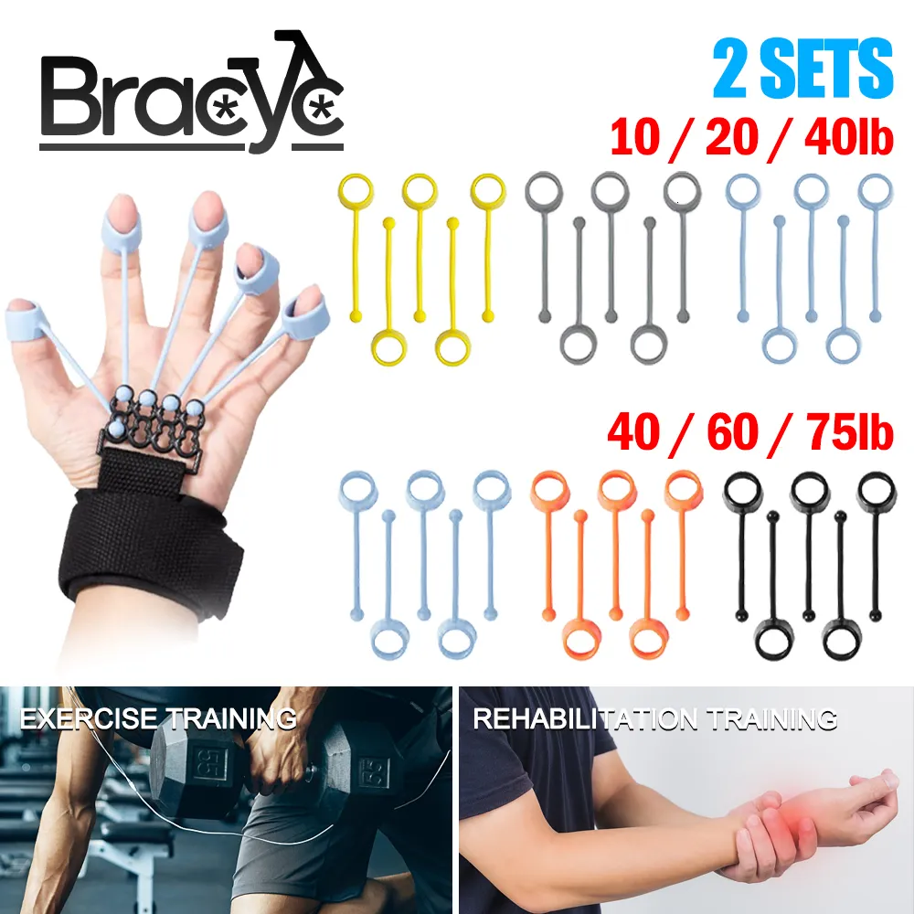 Poignées à main 5 niveaux Portable Hand Gripper Strength Trainer Silicone Finger Yoga Expander Hand Grip Wrist Exerciser Resistance Band Fitness 230614