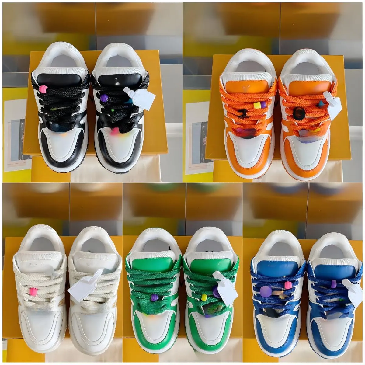 With Box 2024 New Designer Trainer Sneaker Virgil Casual Shoes Calfskin Leather Abloh Black White Gree Ely Purse Vuttonly Crossbody Viutonly 3535