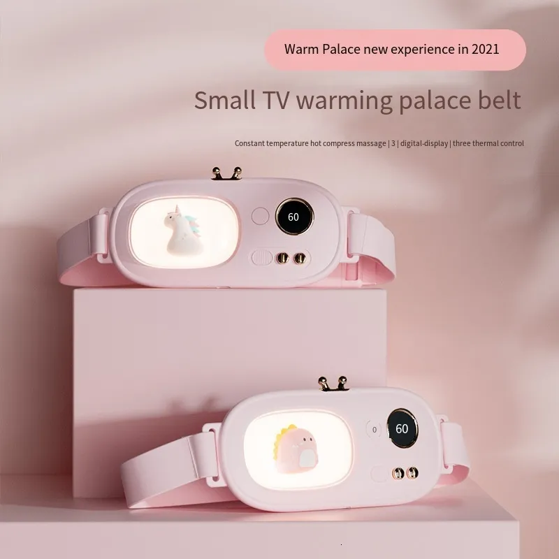 Slimming Belt Relieve Period Cramp Pain Heating Warm Belt Heating Uterus Vibrating Massage Waist Relieve Menstrual Birthday Present 230614