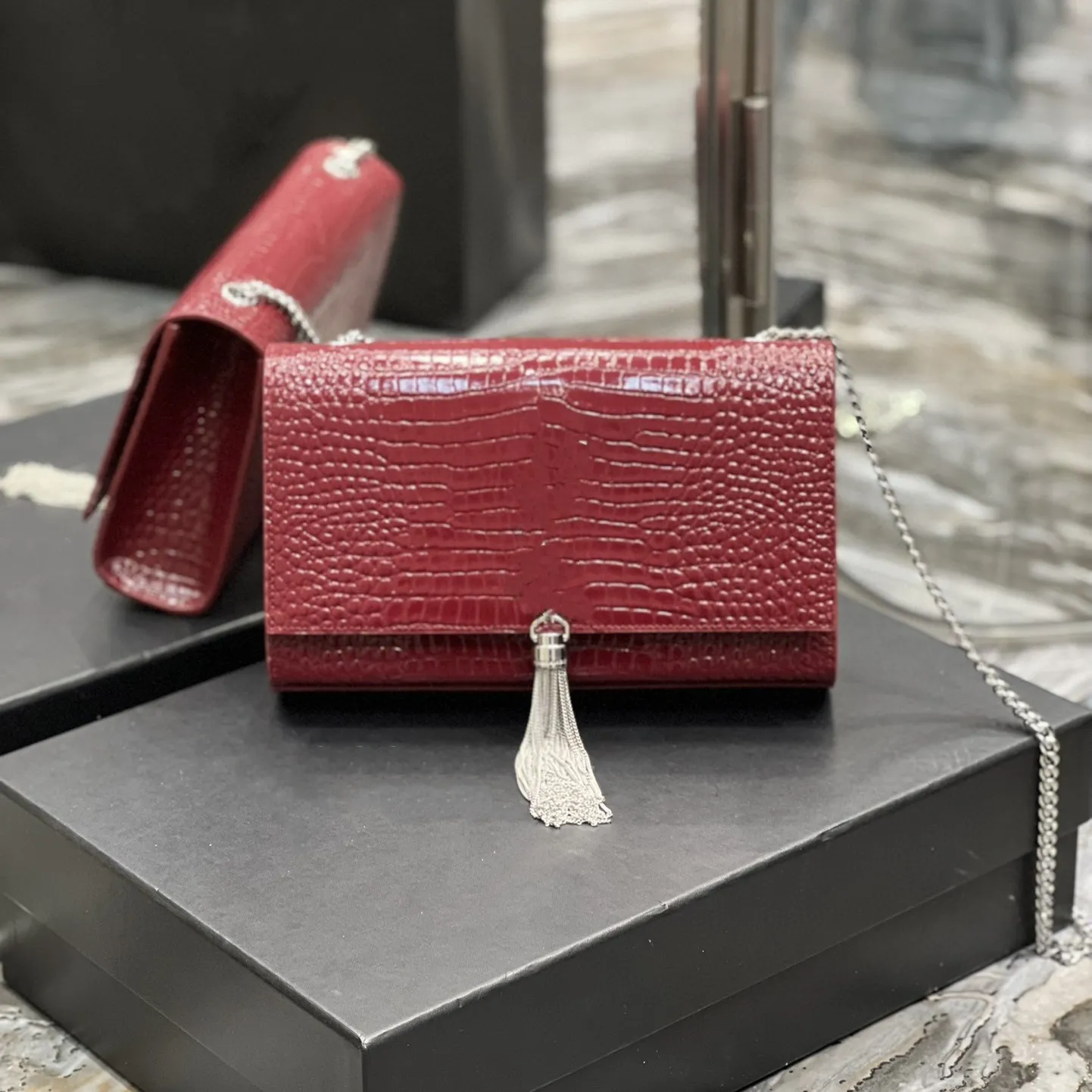 Liten Kate Designer Bag Luxury Bag Kate Timeless Classic All in One Cowhide Caviar Alligator Chain Free Small Square Bag Single Shoulder Crossbody Bag For Women