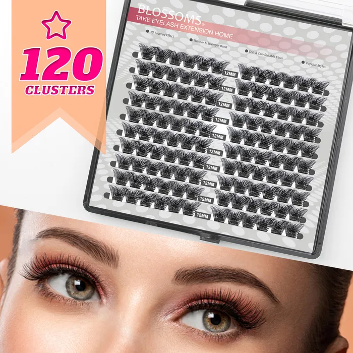 Makeup Tools Etvite 120 Cluster Eyelashes Individuella segmenterade matt svart bulkvolym DIY -fransar Extensions 230614