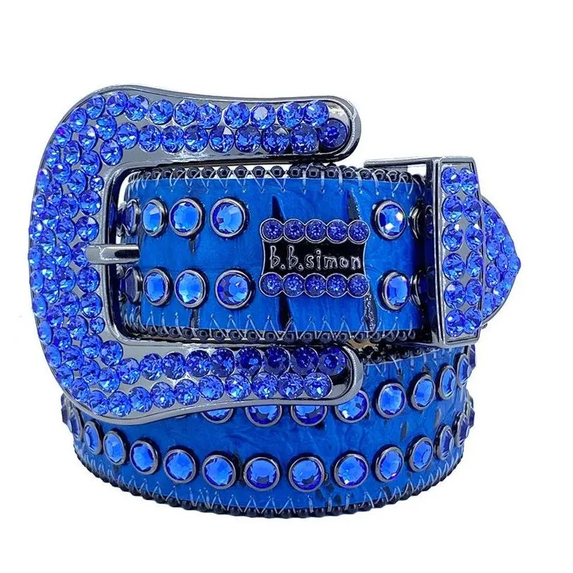 Celts Belts Homens Mulheres BB Simon Belt Designer de luxo Retro agulha Buckle Crystal Diam