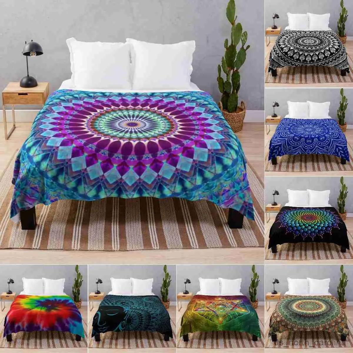 Blankets Throw BlanketPurple Floral Throw Blanket for Women Soft Lightweight Flannel Fleece Air Conditioner Blankets R230615