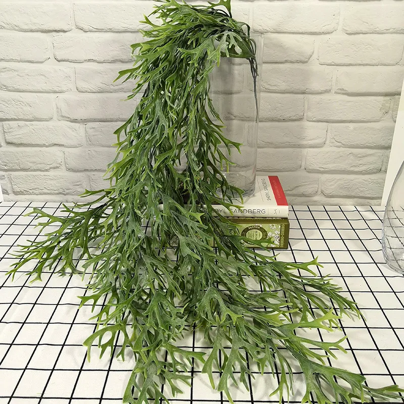 庭の装飾人工植物偽の群れ白い角の葉の長い花のつる壁ぶら下がっている家庭の結婚式の装飾230614