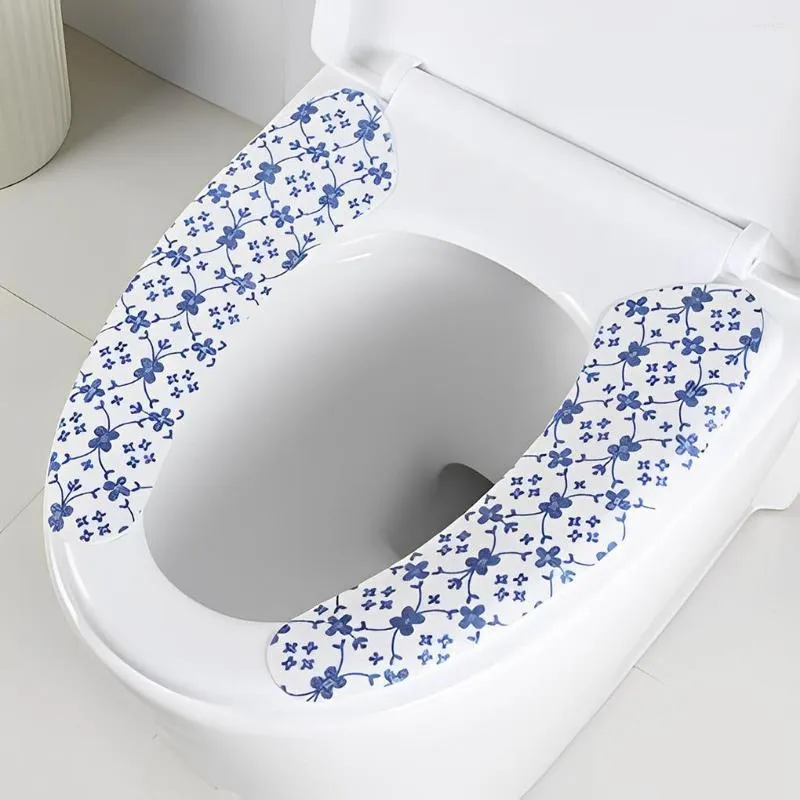 Toilet Stoelhoezen 2X Cover Kussen Leuke Uitziende Cartoon Stijl Zelfklevende Warm Pad Gemak Prachtige Stoelen Warmer