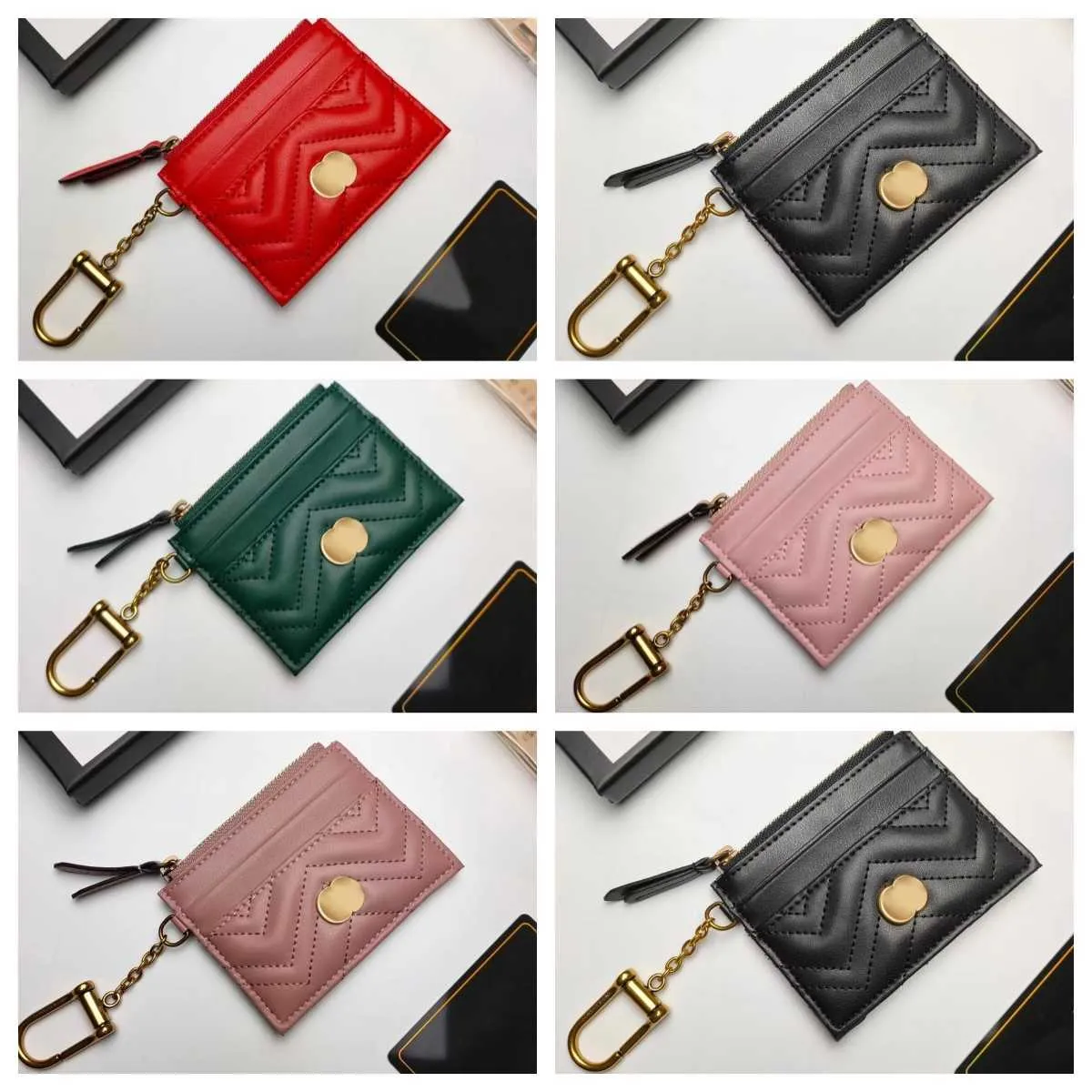 Luxury Designer Keychain Wallet Bags Double G Famous Card Holder Coin Purse Passport Womens Mens Key Pouch Wholesale