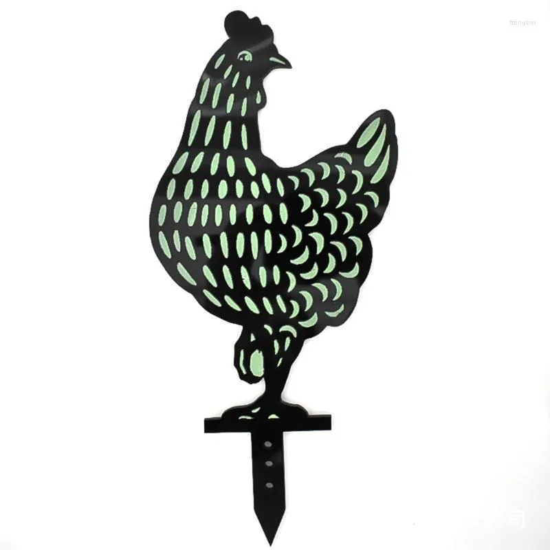 Garden Decorations Chicken Stakes Ornaments Luminous Rooster Lawn Insert Signs Outdoor Decoration Animal Sculpture Statue