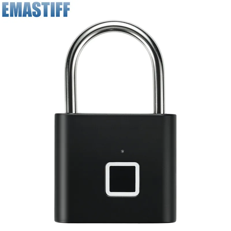 DHgate.com:Keyless Fingerprint Smart Padlock - Black Silver Zinc Alloy ...
