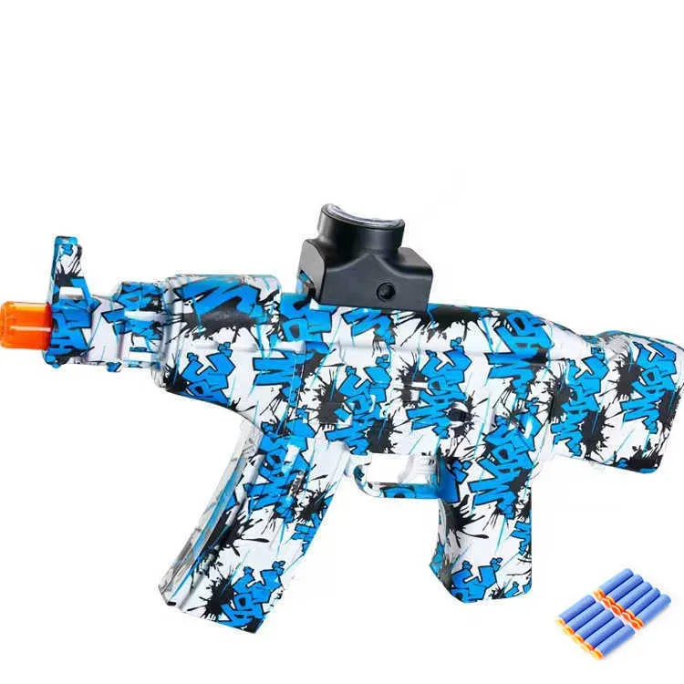 Zabawki pistoletowe Gatling elektryczny żel Blaster Splatter kulki kule kule woda CS walka gra na świeżym powietrzu Airsoft Fro prezent dla dzieci T230615