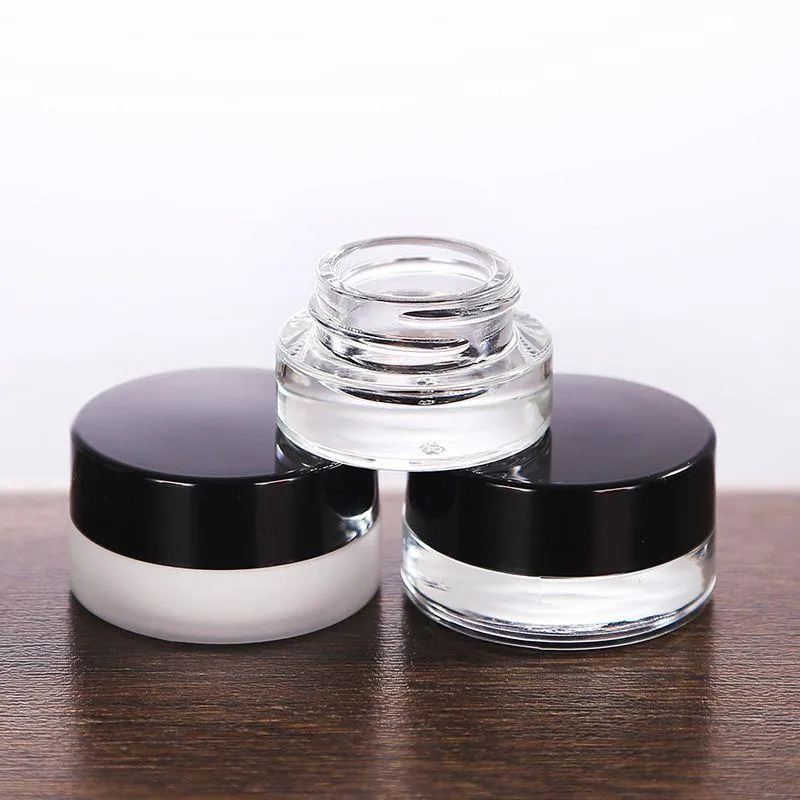 Clear/Frosted Glass Jars 3g 5g 7g Cosmetic Jar with inner PP Liner for hand face cream Lip Balm lotion Jocir