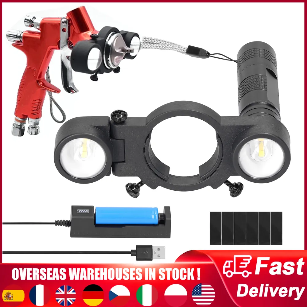 Pistolets pulvérisateurs Machine de pulvérisation Lumière Aérographe Outil d'éclairage 34-43mm Aadjustable 2 Lumière de remplissage Rechargeable Pulvérisateur universel Lampe auxiliaire 230615