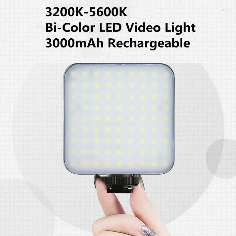 Flash Heads Mini LED Caméra de Lumière Vidéo 3200-5600K 2000mAh CRI95 Avec Chaussure Froide Vlog Remplissage 32000mAh Panneau Lampe Pographie