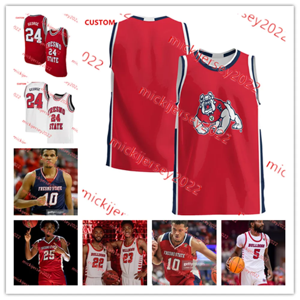 Chuks Isitua Joseph Hunter Fresno State Jerseyカスタムステッチメンズユースジョードンブリンソンデスティンウィテカーレオコリメリオフレズノ州ブルドッグスバスケットボールジャージ