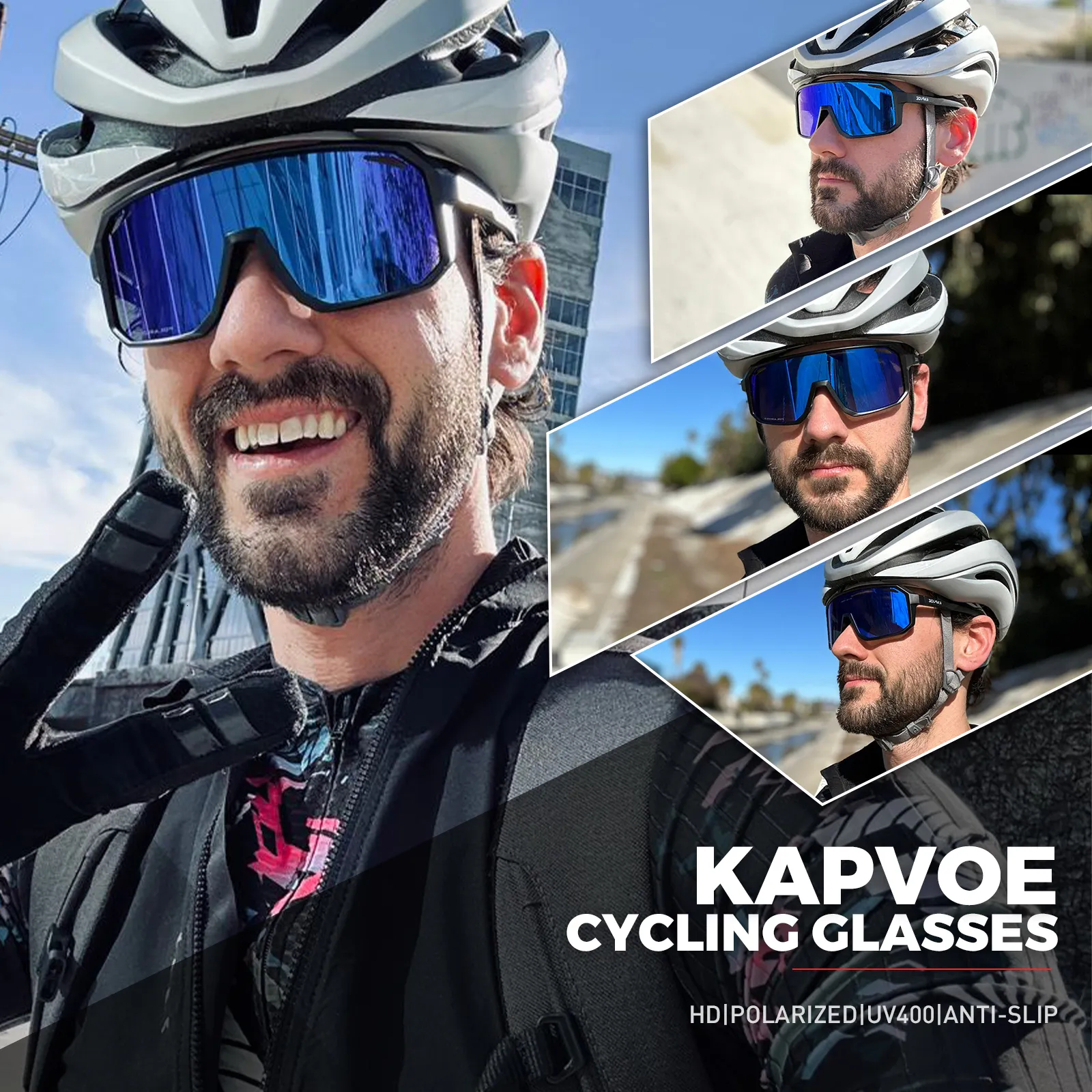 Kapvoe Mens Outdoor Bicycle Glasses Polarized MTB Mountaineering