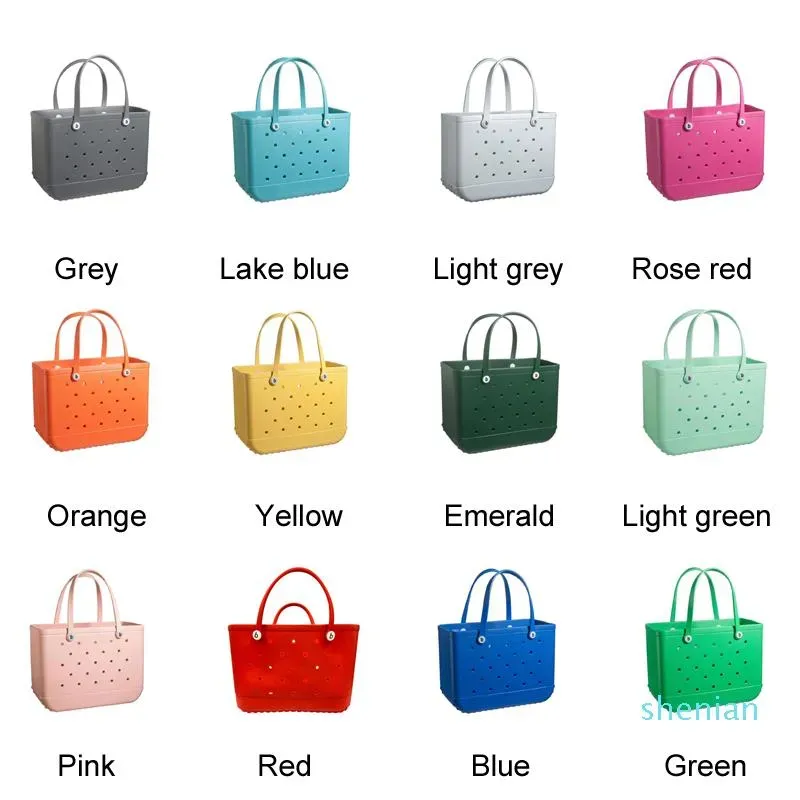Waterproof Woman Eva Tote Large Shopping Basket Bags Washable Beach Silicone Bogg Bag Purse Eco Jelly Candy Lady Handbags 563263