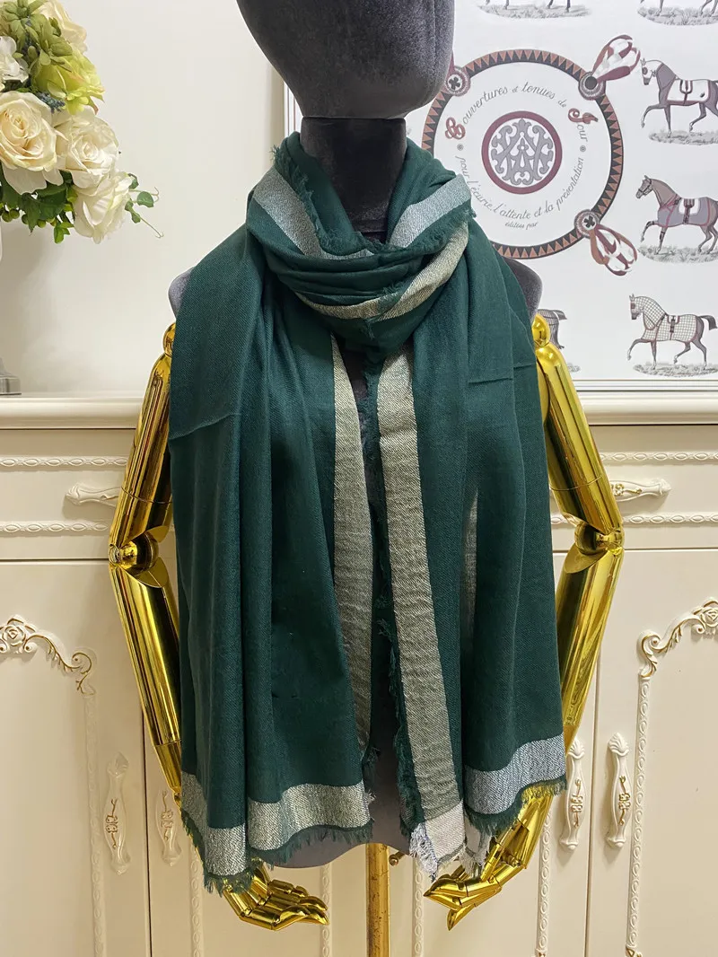 women's long scarf scarves shawl 100% cashmere material embroidery letters plain big size 200cm - 100cm