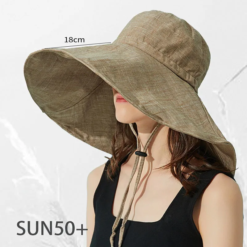 Foldable Linen Packable Bucket Hat With Wide Brim For Women UV Protection  And Sunshade Ideal For Beach Outings And Panama 18cm Width From Wai03,  $8.82