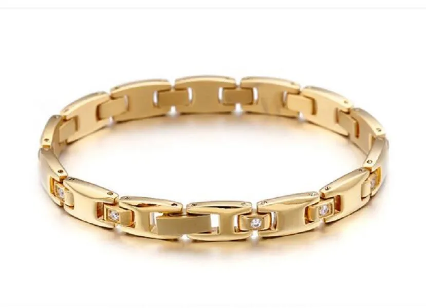 Nya guldkedjor diamantarmband kvinnor mäns smyckekedja 18k fast guldpläterad lab diamantguldarmband