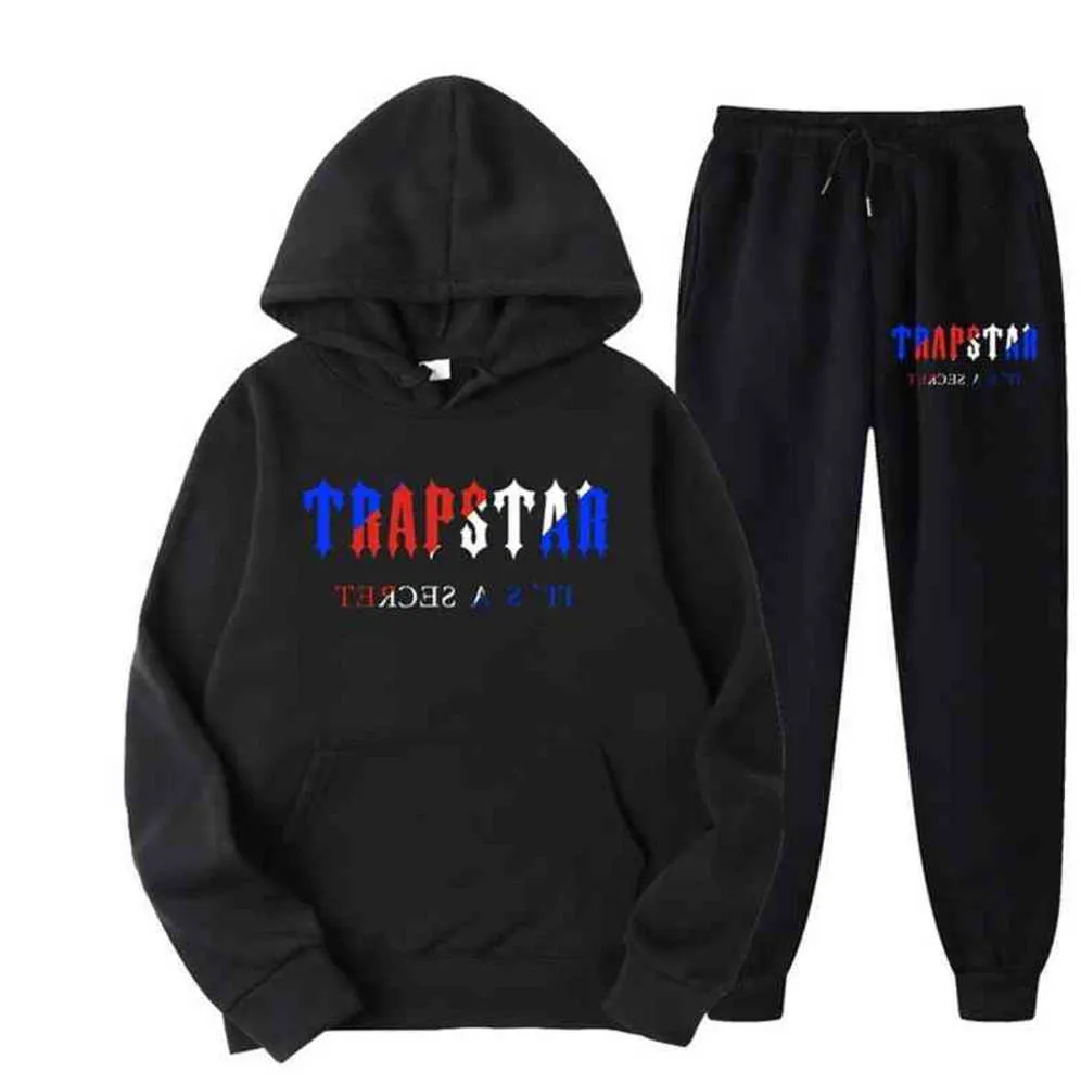 Tracksuit Trapstar Brand Printed Sportswear Men's t Shirts 16 Colors Warm Two Pieces Set Loose Hoodie Sweatshirt Pants Tidal flow design 664ess
