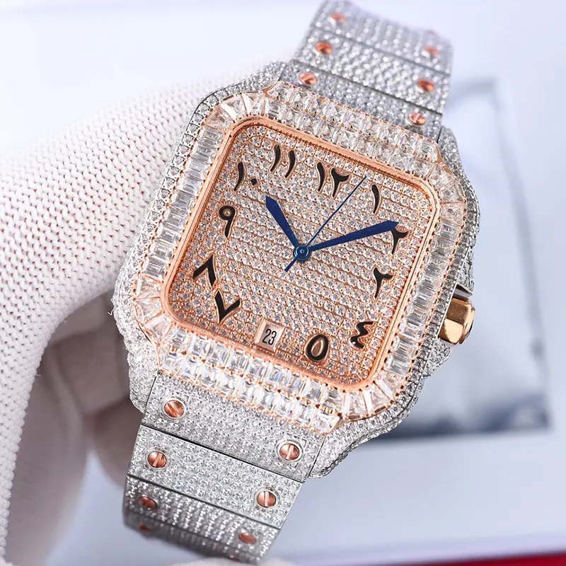 Utomatic Diamond Watches Pulsera para hombres impermeables Sahire Business Wristbrand Acero inoxidable de 40 mm Damas Montaje de pulsera Montre de Luxe 678568 ES