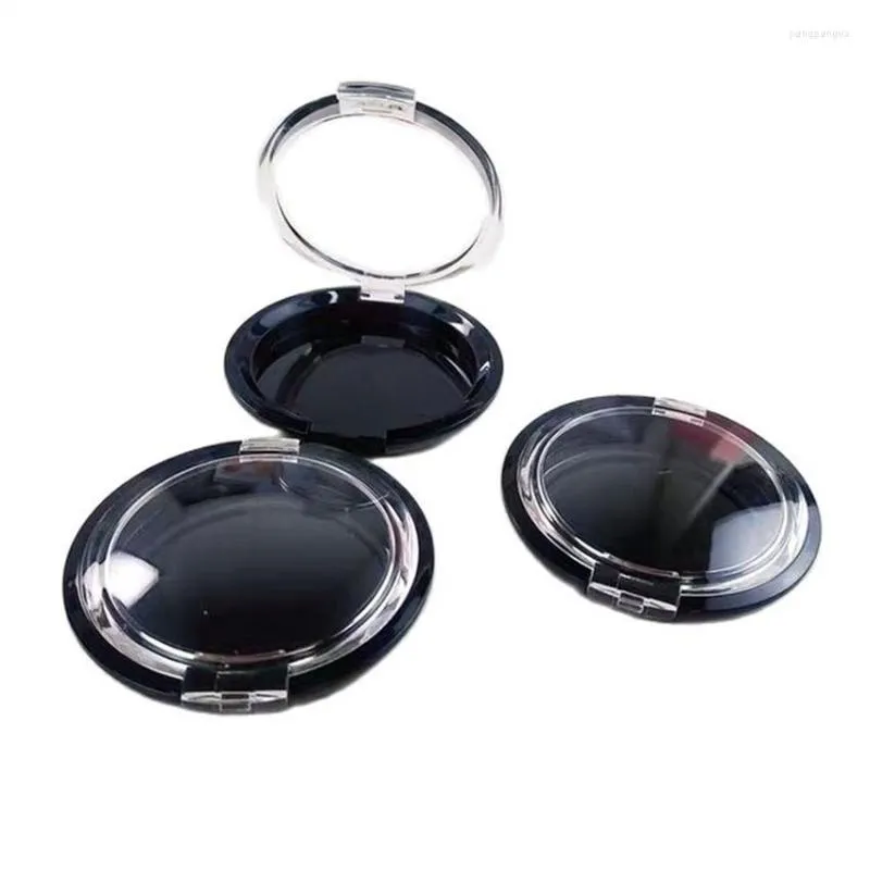 Bouteilles de stockage 50 pièces couvercle Transparent noir rond fard à joues boîte d'emballage vide fard à paupières poudre Compact plastique cosmétique avec plaque