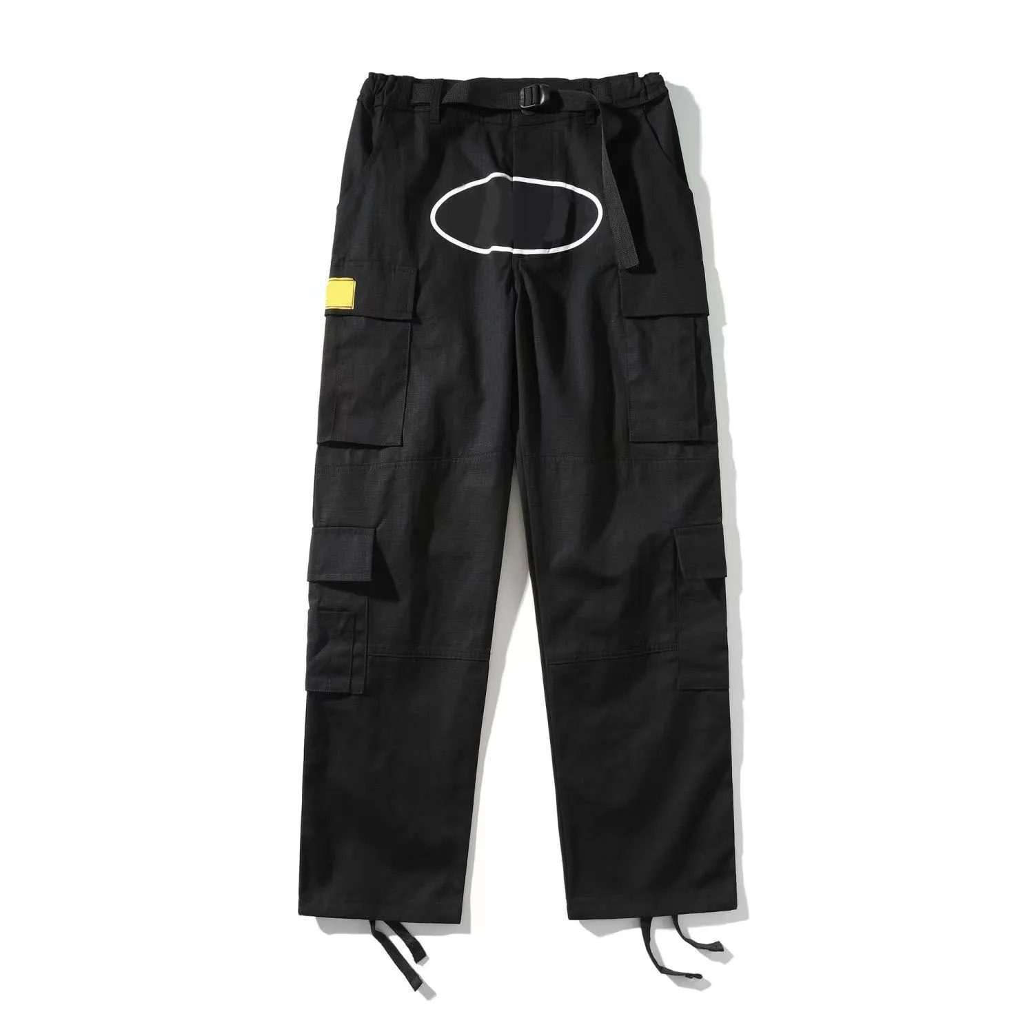 Herenbroek Cargo Heren streetwear hiphop bedrukte casual broek Militaire retro Multi-pockets Rechte losse overalls Button Fly Paar trainingbroek met rechte pijpen