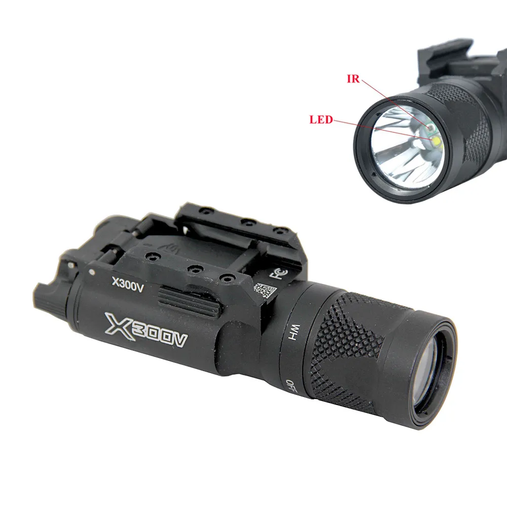 SF X300V-IR Gun Light Tactical 400 Lumen LED Vitt ljus och IR-utgångsgevärjakt Ficklampan passar 20mm Picatinny Rail