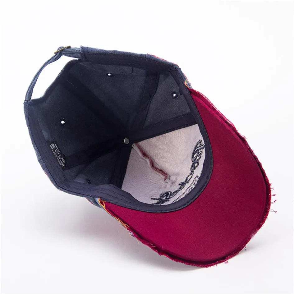 Retro Fashion Ragged Edge Baseball Cap 1969 Pary mężczyzn i kobiet na świeżym powietrzu Sun Hat278d