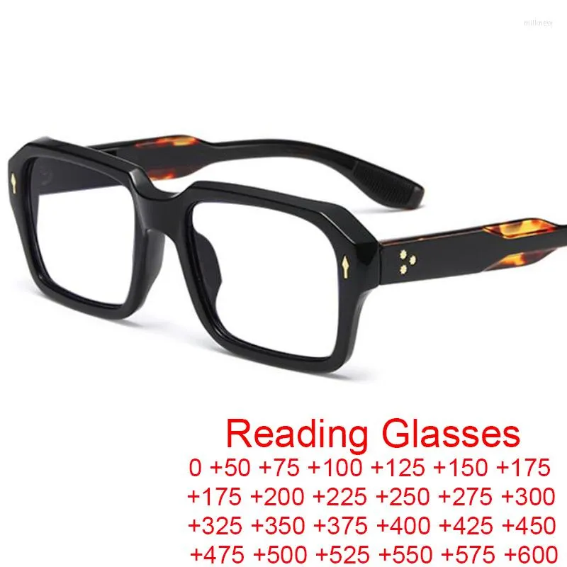 Solglasögon Black Square Mens Reading Glasses Brand Designer Anti Blue Light Transparenta glasögon Ramar receptbelagda mode