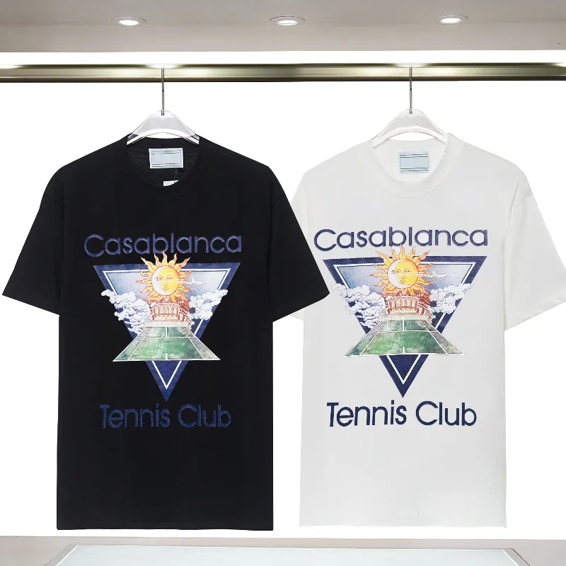 23ss Mens designer t-shirt Casablanc t-shirt Mode Mannen Casual t-shirts Man Kleding Straat t-shirts Tennis Club Shorts Mouwen Kleding Luxe shirt