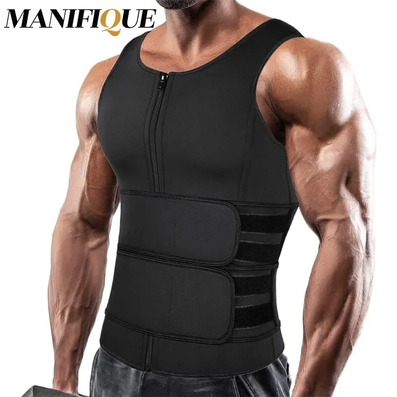 Taille Ondersteuning Mannen Afslanken Body Shaper Trainer Vest Shirt Sauna Zweet Compressie Hemd Workout Tank Tops Shapewear Vet 230614