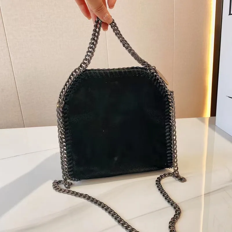 新しいStella McCartneyFalabella Mini Chain Tote Nag Maxi fold Over Totes 2つのチェーン編みハンドル財布の豪華なデザイナーハンドバッグショルダーバッグ