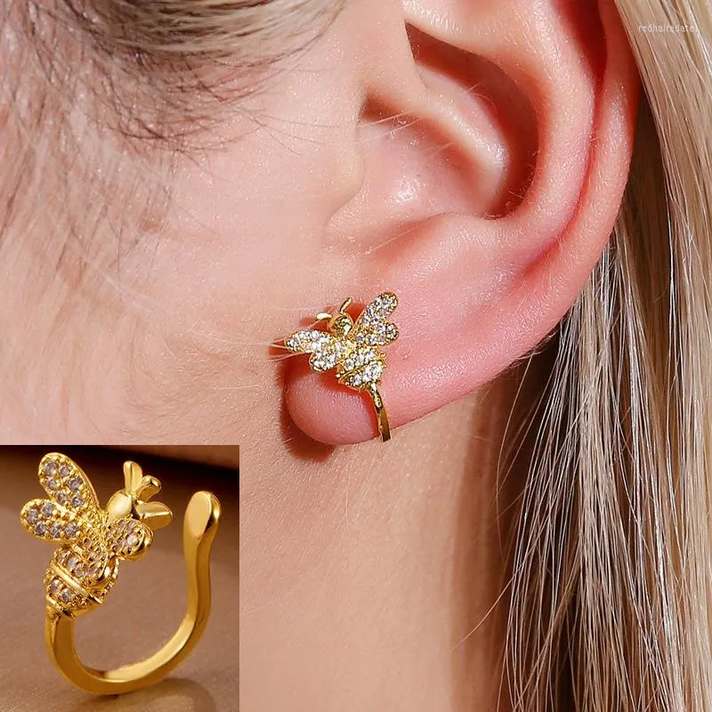 Backs Oorbellen Trendy Clip Op Earcuffs Voor Vrouwen Eenvoudige Kleine Bij Dier Oor Manchet Geen Doorboord Partij Sieraden AM4069