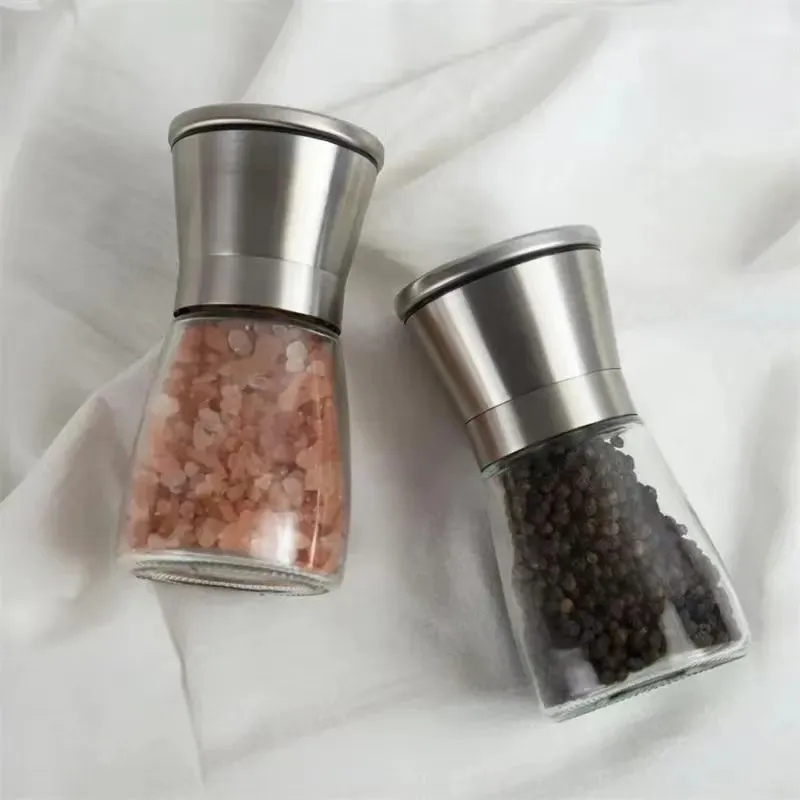 Manual Pepper Mills Salt Enhand Pepper Grinder Rostfritt stål Sås Köksverktyg C368