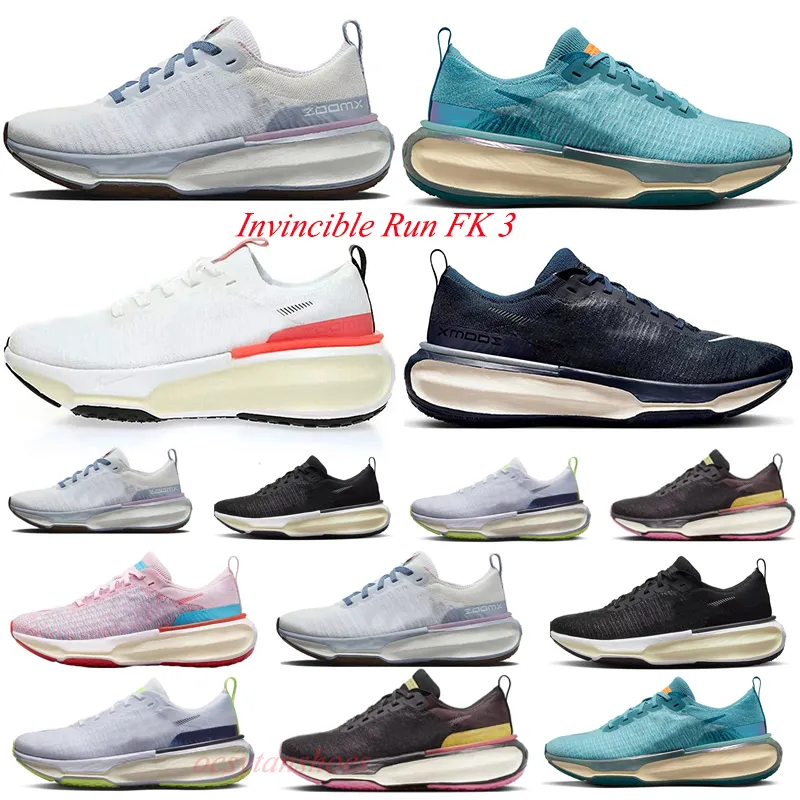 Men Women Marathon Running Shoes INVINCIBLE Run 3 Earth Pink Spell White Pink Ice Blue Outdoor Sneakers WITH BOX Size 36-45