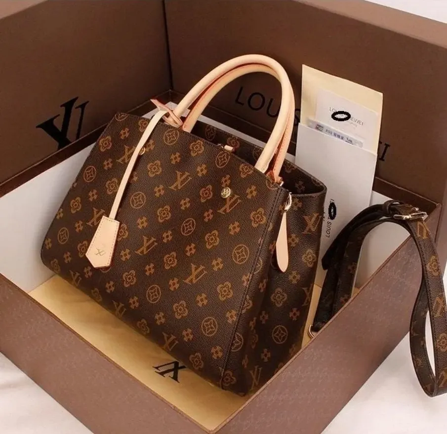 Luxurys tasarımcılar çanta çantaları montignne çanta kadınlar tote marka mektubu kabartma gerçek deri omuz çantaları louise çantası vutton crossbody viuton çantası
