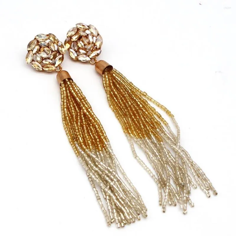 Stud Oorbellen Fashion Charm Boho Lange Geometrische Tassel Drop Voor Vrouwen Meisjes Party Vintage Etnische Multicolor Oorbel Sieraden Geschenken