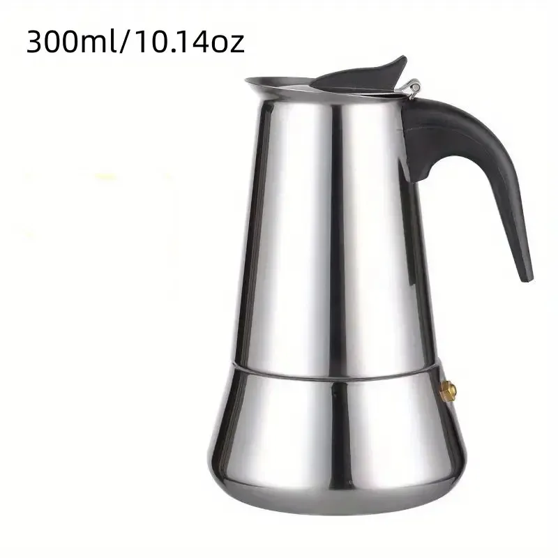 1pc وعاء موكا من الفولاذ المقاوم للصدأ ، وعاء القهوة المحمول ، وآلة إسبرسو 300 مل/10.14 أوقية غلاية القهوة