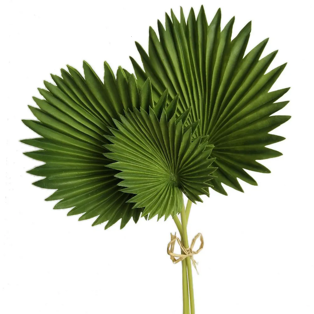 3 Size Artificial Palm Leave Bunch Green Monstera Plant Rare Fake Copper Grass Flower Arrangement Art Material Home Decoration