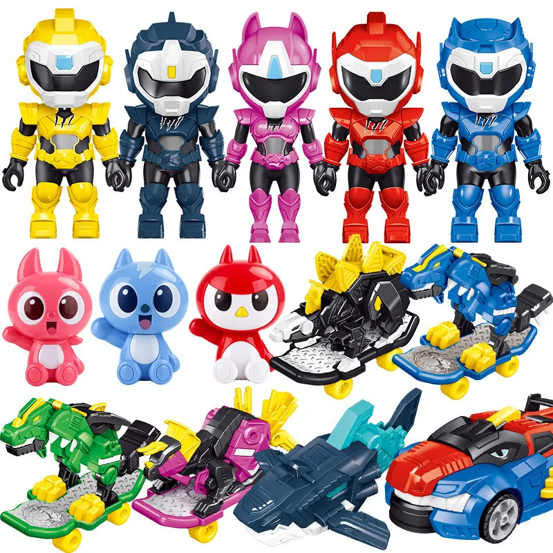 Blind Box Original Mini Force X Super Dinosaur Power Transformation Skateboard Toys Action Figures Miniforce Warrior Doll Character Model 230614