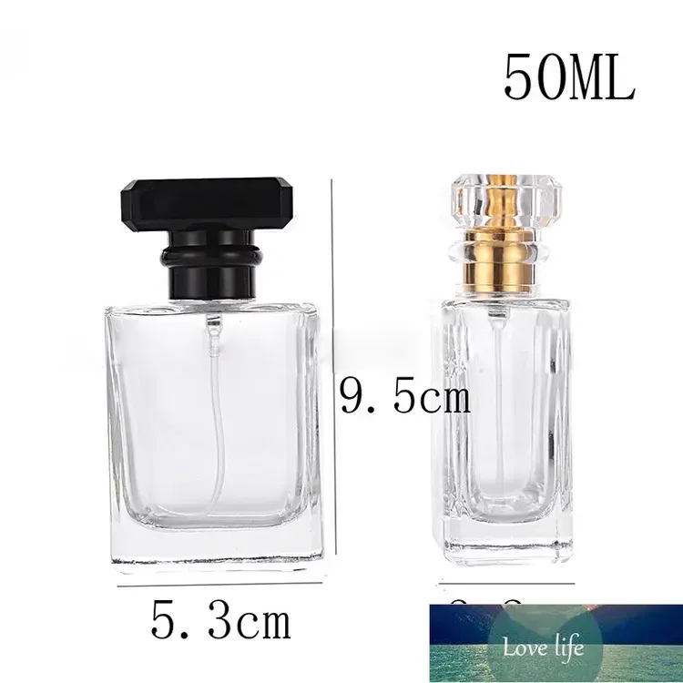 Górne kryształowe szklane butelki perfum 50 ml puste butelki natryskowe z rozpylaczem pompowym 100pcs darmowe dhl