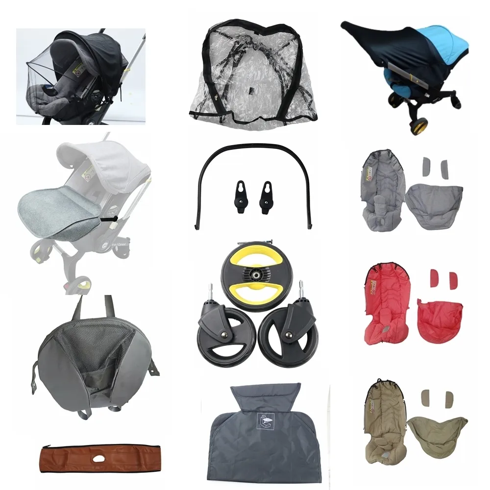 Kinderwagen Onderdelen Accessoires Baby-autozitje Voor Doona Vervang Klamboe Regenhoes Opbergtas Leren Voetovertrek Wattenschijfje Stofdicht Wandelwagen Accessoires 230614