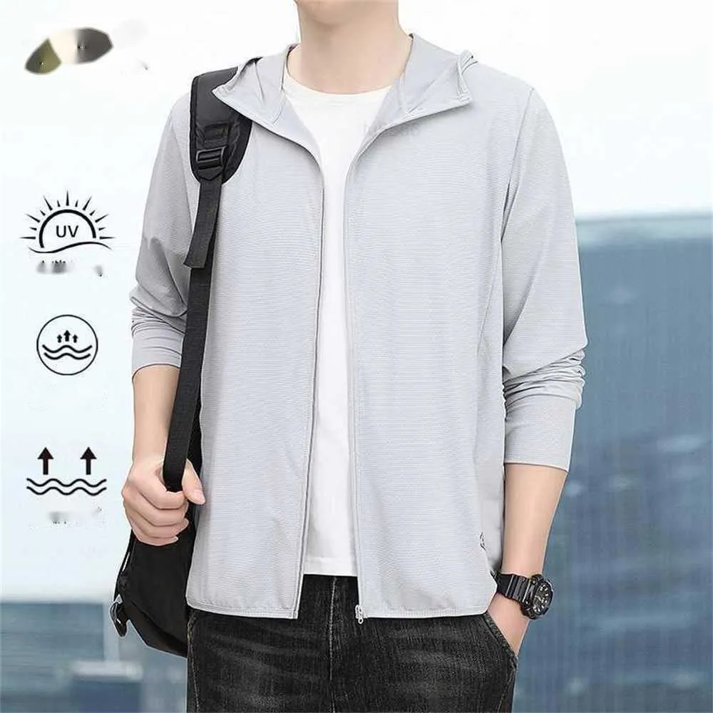 Men's Thin Summer Upf50+couple Costume 'clothes, Sports, Breathable, Cool, Loose Hooded Skin Coatq1es