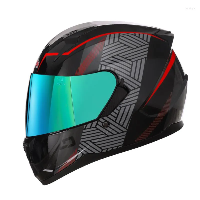 Motorcykelhjälmar Professionell racing Full Face Helmet M-2XL Moto Dot Godkänd cool motocross Off Road Capacete Double Lens